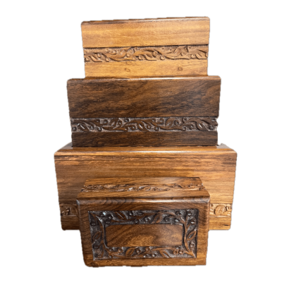 Premium Border Carved Sheesham Urn